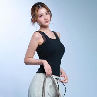 【MAJOR MADE】撞色雙肩帶小背心(素色背心/百搭背心/背心)