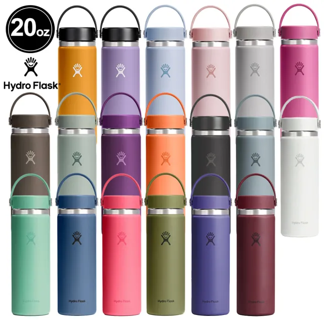 【Hydro Flask】20oz/592ml 寬口 提環 保溫瓶 多色可選(高保冰 無毒 美國品牌 食安 防滑塗層 大口徑)
