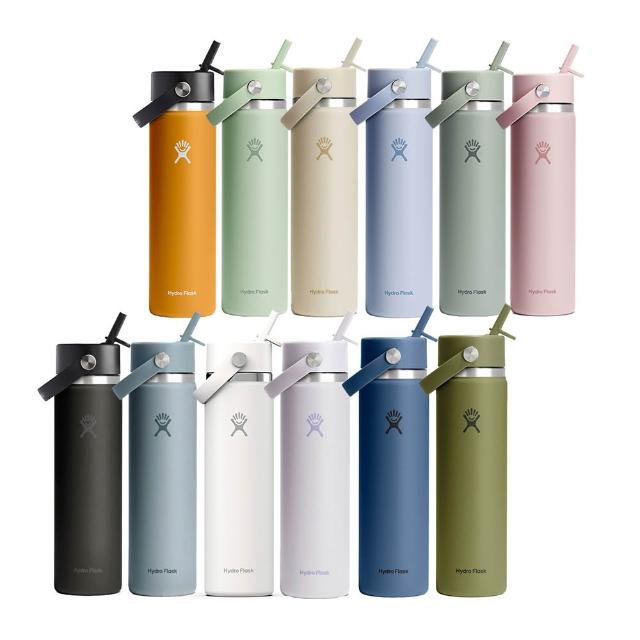 【Hydro Flask】24oz/709ml 寬口 吸管 真空 保溫瓶(高保冰 保溫 無毒 美國品牌 食安 防滑塗層 大口徑)