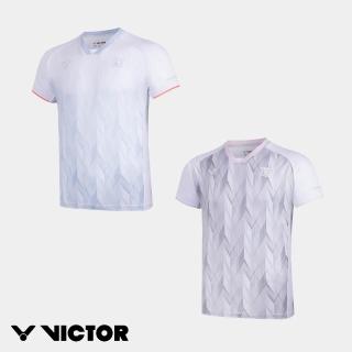 【VICTOR 勝利體育】黃雅瓊專屬系列2.0 針織T恤 中性款(T-603HYQ M/A 拂曉藍/漂白)