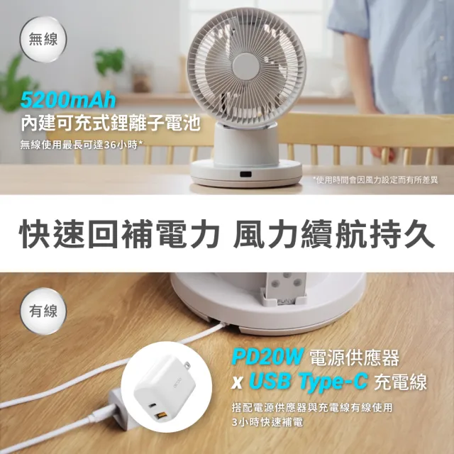 【FUNY】無線3D氣流循環扇 無線風扇 (靜音 大風量 USB充電 定時 遙控 室內戶外適用)