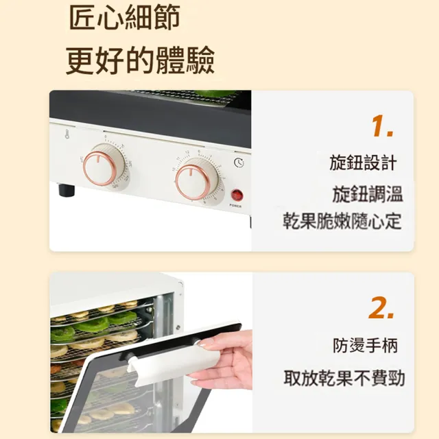 【Felsted 菲仕德】食物烘乾機 水果乾燥機 乾果機 30-90°C恆溫 家用肉乾蔬菜水果烘乾機 多層乾燥機 KQ