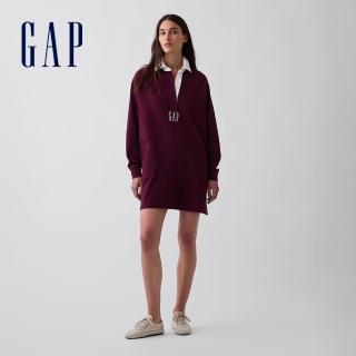 【GAP】Gap Logo休閒迷你洋裝-深酒紅(910946)