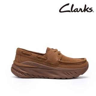 【Clarks】女鞋 微風跑-Zeph Run Step.女款真皮輕量厚底船型鞋(咖啡色)(CLF28797C)