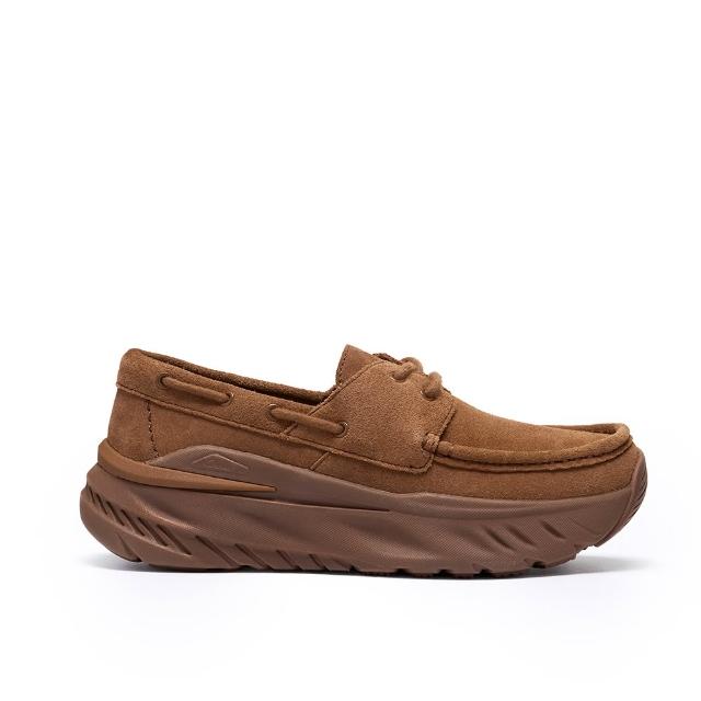 【Clarks】女鞋 微風跑-Zeph Run Step.女款真皮輕量厚底船型鞋(咖啡色)(CLF28797C)