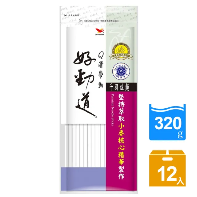 【好勁道】好勁道千羽拉麵袋320gx12入/箱
