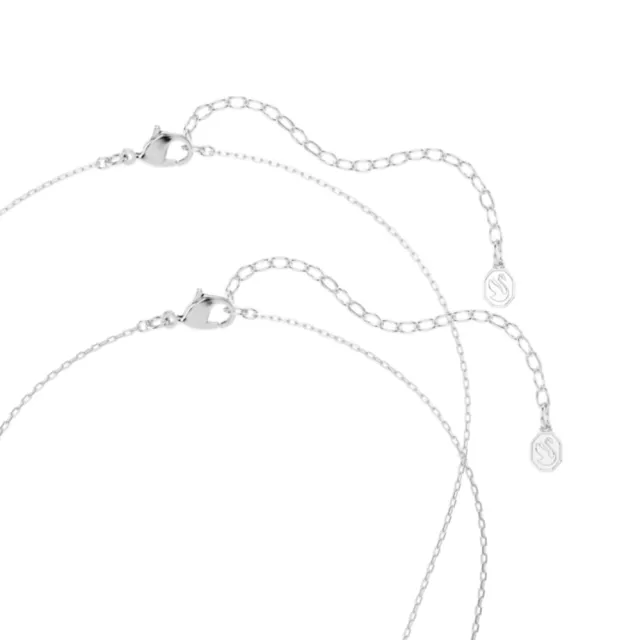 【SWAROVSKI 施華洛世奇】官方直營 Symbolica 月亮星星項鏈 圓形切割 藍色 鍍白金色 | 5754380