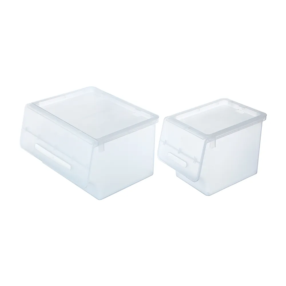 【KEYWAY 聯府】夏日直取式整理箱-4入組合(2大2小 霧透 收納箱 日式 無印風 MIT台灣製造)