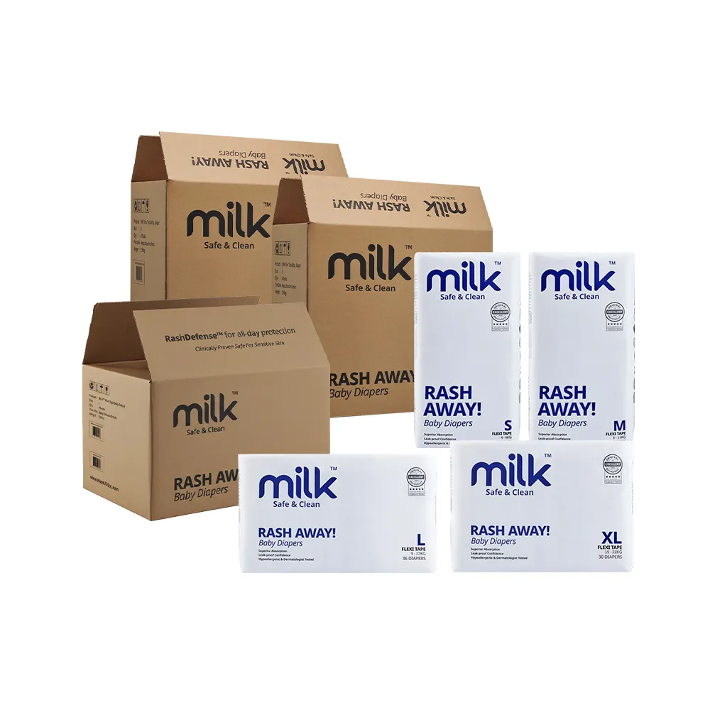 【milk】鎖水芯牛奶尿布 黏貼型 S-XL-多款任選(3箱組)