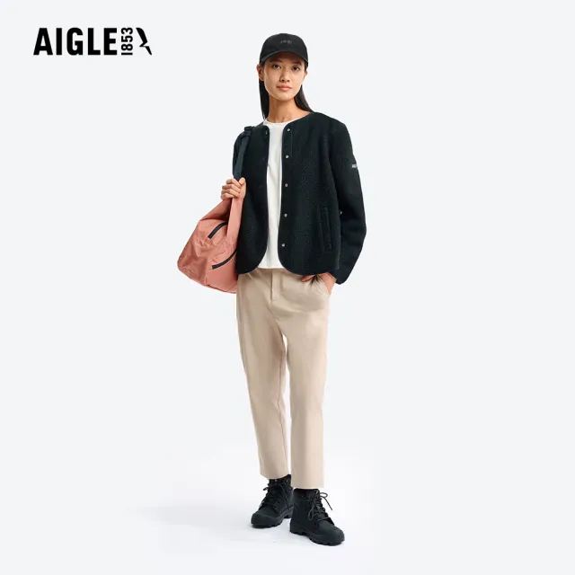 【AIGLE】女 抗UV防潑七分褲｜AG-5P275A186 杏色(女褲 防曬 抗UV 防潑水褲 機能褲 休閒褲 七分褲)