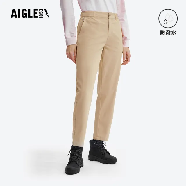【AIGLE】女 防潑長褲｜AG-5A268A150 卡其 (女長褲 防潑長褲 休閒長褲 機能褲 機能長褲)