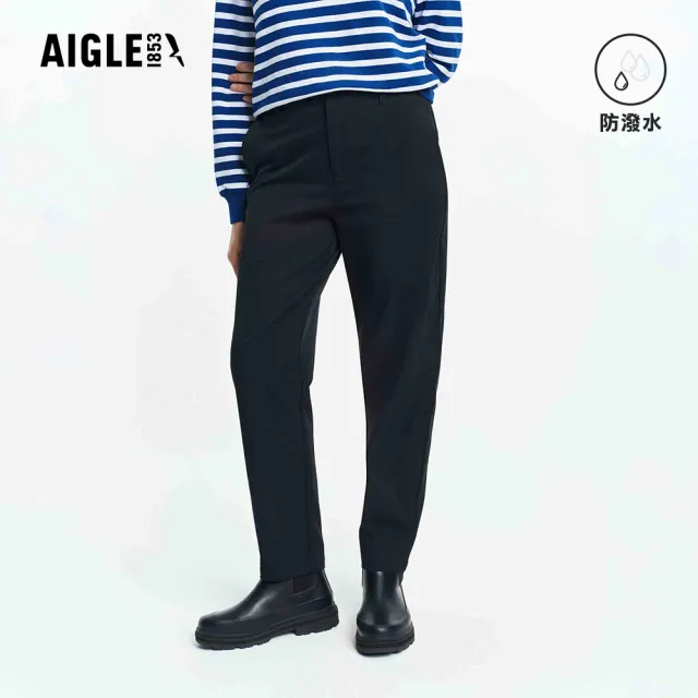 【AIGLE】女 防潑長褲｜AG-5A268A100 黑色 (女長褲 防潑長褲 休閒長褲 機能褲 機能長褲)