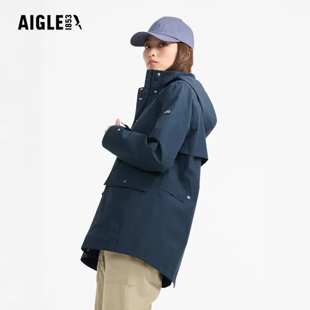 【AIGLE】女 GORE-TEX 防水透氣外套｜AG-FBI19A047 深藍(女外套 防水透氣外套 防風外套 Goretex)