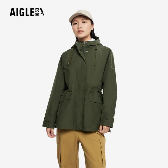 【AIGLE】女 GORE-TEX 防水透氣外套|AG-5A207A080 軍綠(女外套 防水透氣外套 防風外套 Goretex)