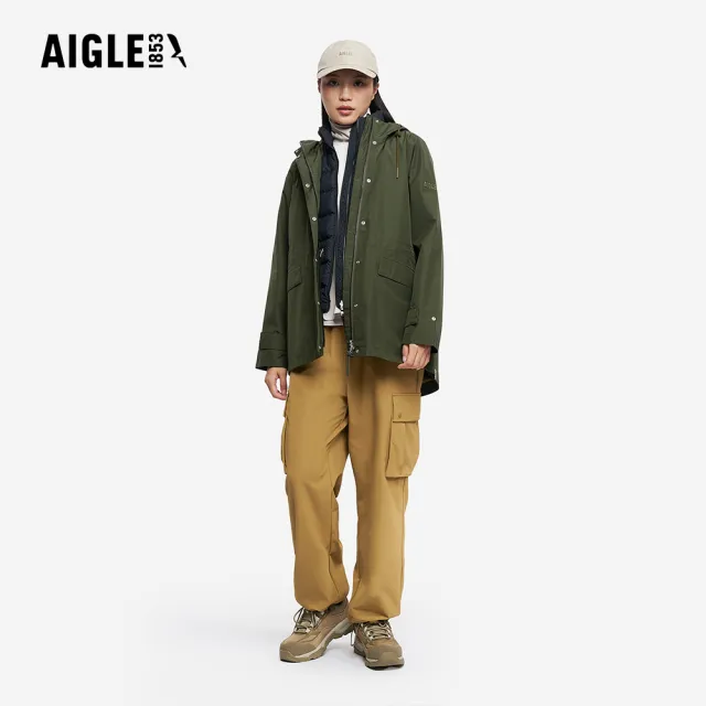 【AIGLE】女 GORE-TEX 防水透氣外套｜AG-5A207A080 軍綠(女外套 防水透氣外套 防風外套 Goretex)