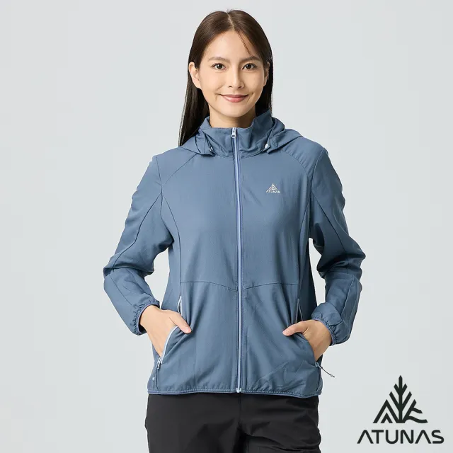 【ATUNAS 歐都納】女款精彩隨行輕薄風衣外套(A2GA2516W深藍/抗UV防曬/透氣/戶外/休閒旅遊/日常穿搭*)