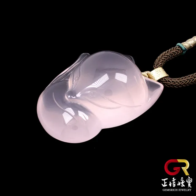 【正佳珠寶】粉晶 星光芙蓉粉晶狐狸吊墜 粉晶桃花狐狸吊墜｜特製棉繩(附鑑定證書)
