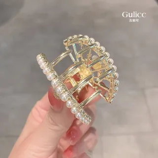 【Gulicc 古莉可】髮夾 中國風 珍珠流蘇 古典抓夾(99購物節 生日 髮飾 頭飾 鯊魚夾 抓夾 禮物)