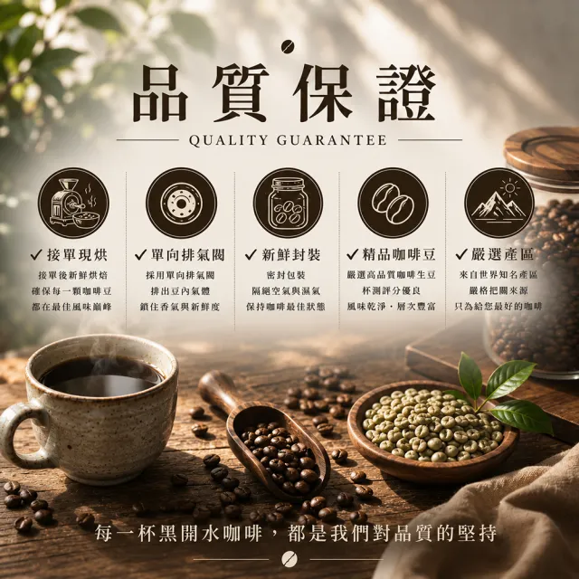 【黑開水】現烘耶加雪夫咖啡豆1磅 淺焙(450g/包)(水洗)