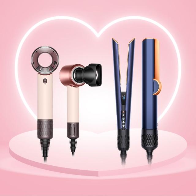 【dyson 戴森】HD19 隨行吹風機 國際電壓吹風機 + HT01 二合一吹風直髮器(普魯士藍色) (七夕限定超值組)
