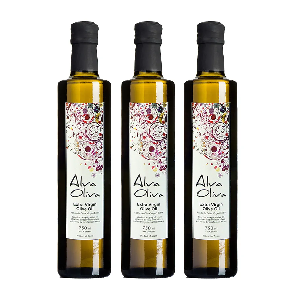 【Alva Oliva】艾娃橄欖 特級冷壓初榨橄欖油750mlx3瓶(可生飲/出廠酸價0.3)