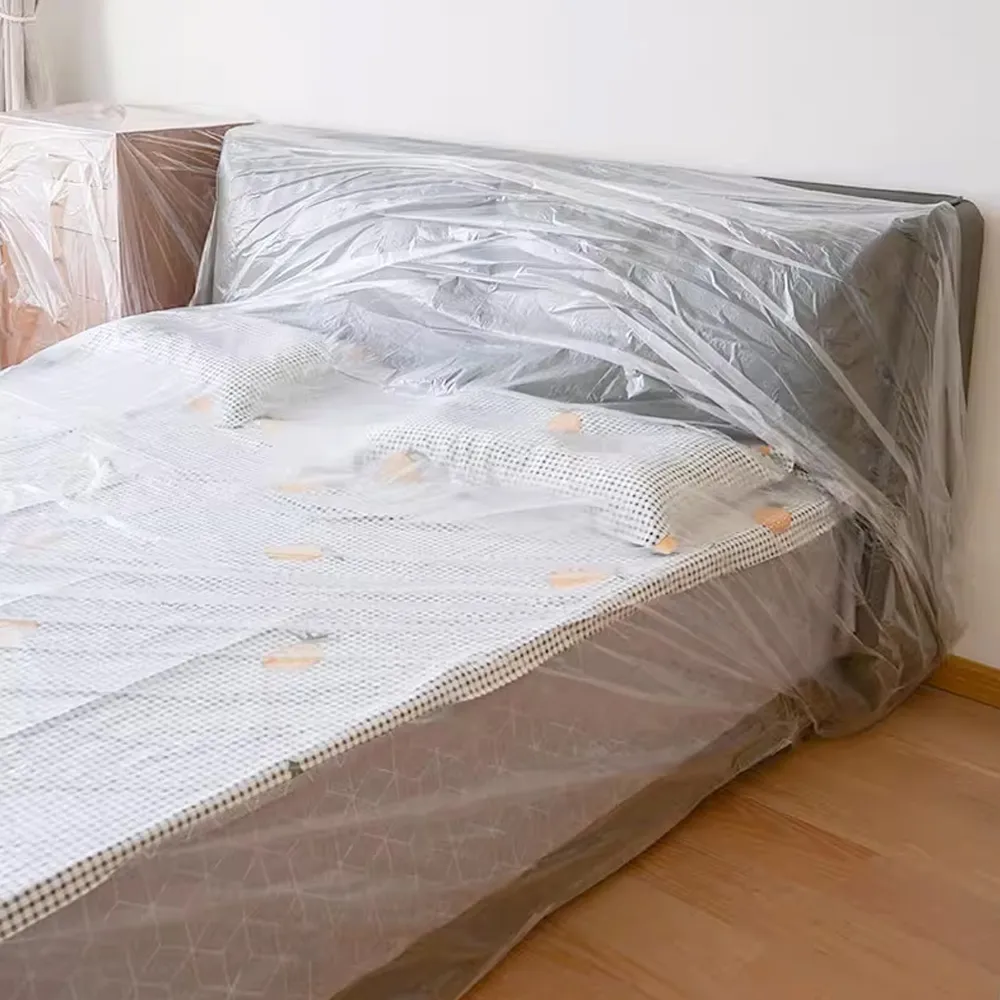 【E.dot】3入組 裝修家具PE防塵保護膜/防塵膜/防塵罩(400X800 CM)