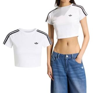 【adidas 愛迪達】Adidas Sst Baby Tee 女款 白色 三葉草 短版 緊身 運動 休閒 短袖 KG3699