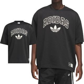 【adidas 愛迪達】Adidas SS Jersey 男款 女款 黑色 寬鬆 Logo T恤 運動 休閒 短袖 KG9171