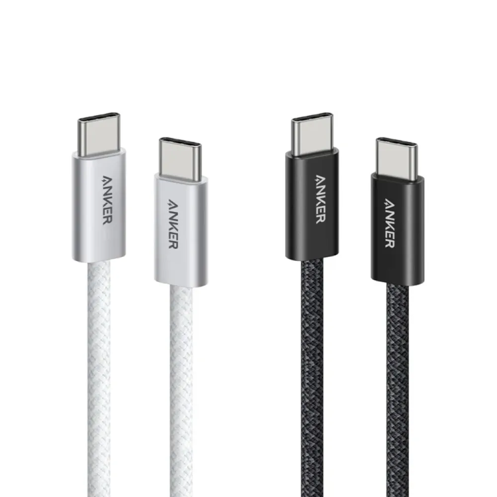 【ANKER】兩入組 官方授權直營 A8060 240W Type-C耐髒充電線-1.8m(黑/白)