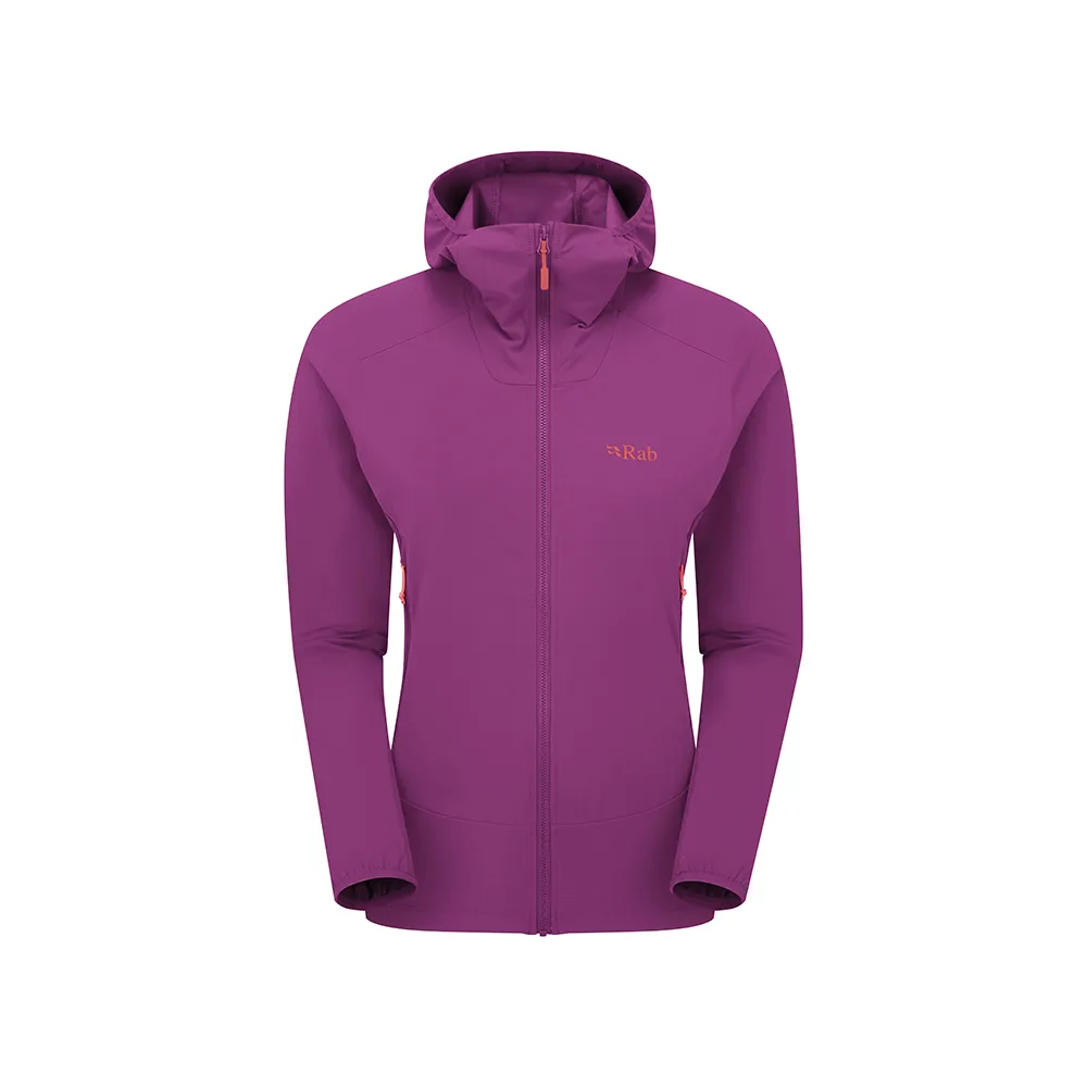 【RAB】Borealis Hoody Wmns 彈性防風透氣連帽外套 女款 洋李紫 #QWS77