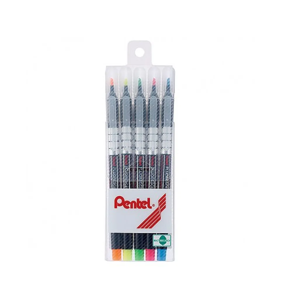 【Pentel 飛龍】S512-5 螢光筆五色套裝