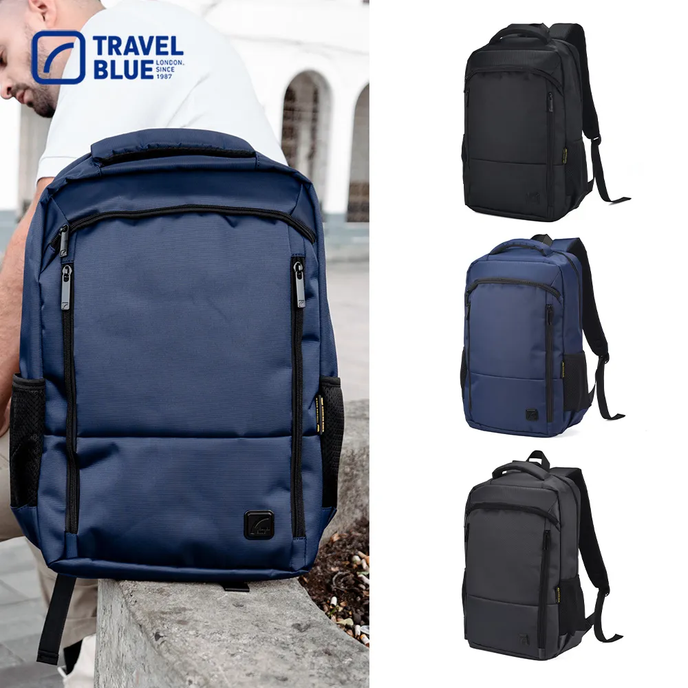 【Travel Blue 藍旅】城市探索款 商務後背包-黑/海軍藍/灰 筆電包/防水包 電腦包/大容量背