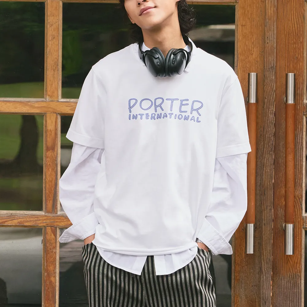 【PORTER INTERNATIONAL】條紋Logo 棉Tee(三色任選)