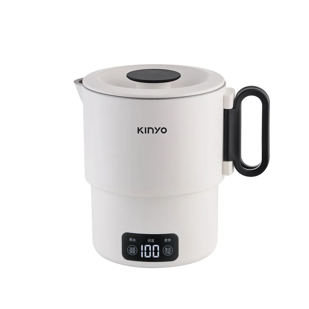 【KINYO】雙電壓電子美食鍋 小圓鍋 料理鍋 快煮鍋 (疊放收納 304不鏽鋼 附收納袋 TRFP-E61)