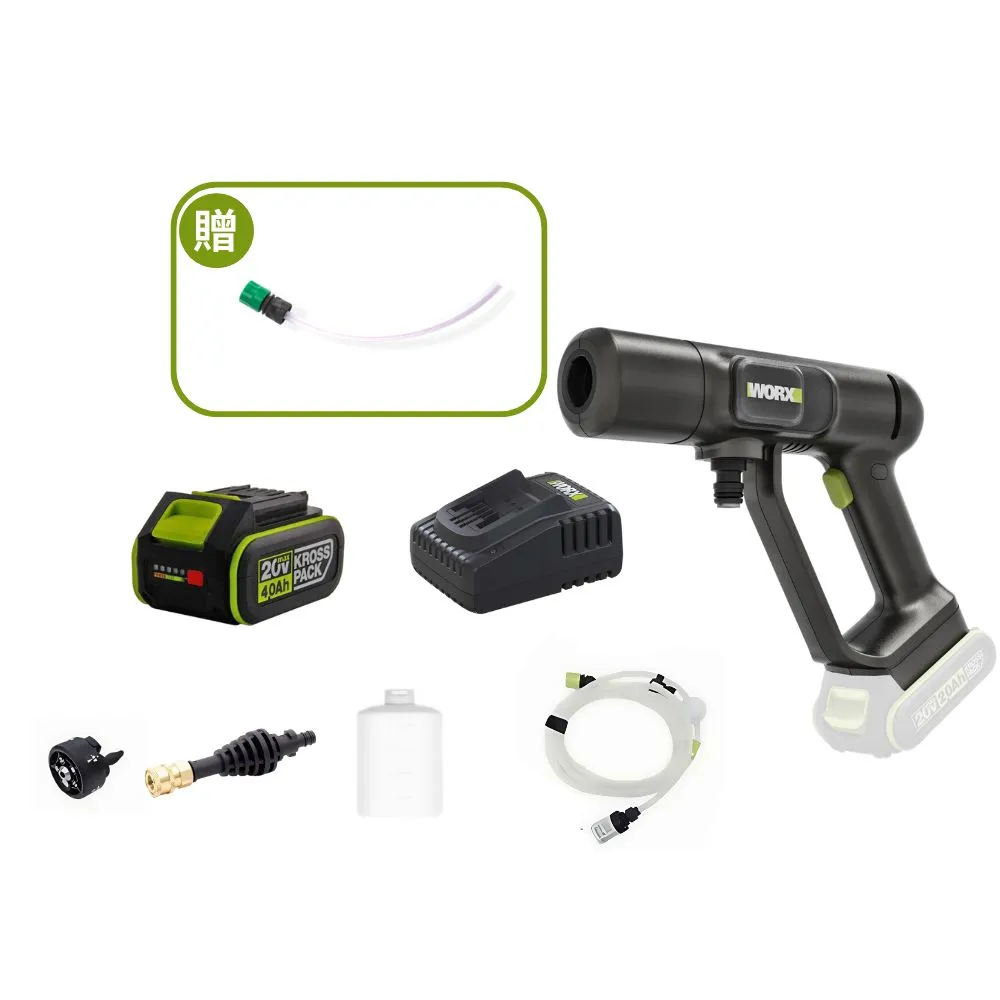 【WORX 威克士】20V 無線高壓清洗機 WU623.3(高壓清洗機 便攜式清潔機 鋰電高壓洗車機 無線高壓洗車機)