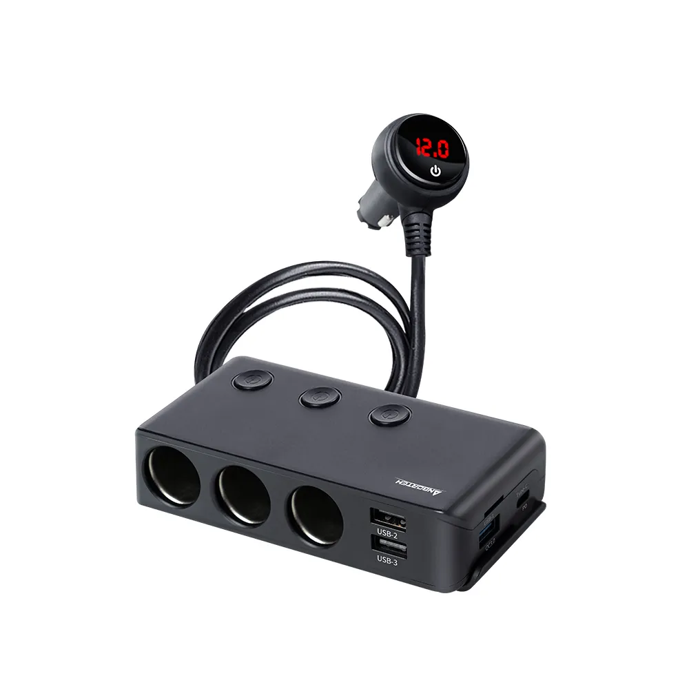 【ANBORTEH 安伯特】酷電大師 智能電壓監控PD+QC3.0 7孔車充 國家認證 一年保固-快