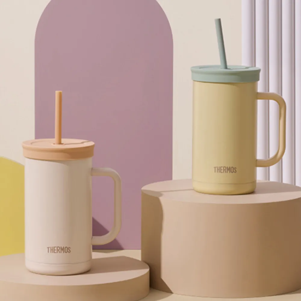 【THERMOS 膳魔師】可進洗碗機不鏽鋼真空吸管杯720ml(TKHA-720)