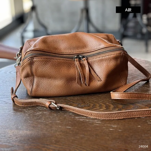【米蘭精品】現貨+預購 真牛皮側背包吐司包包真皮包包復古隨身小包單肩背包(休閒百搭斜背女包包3款a1mk2 A)