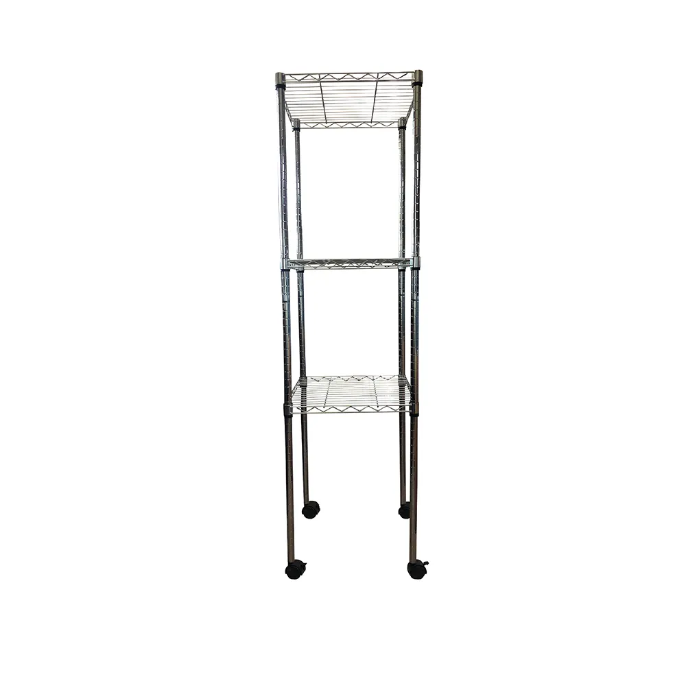 【A+Courbe】MIT耐重三層架-附輪 45x45x185cm(鐵力士架/鐵架/收納架/置物架/層架/架子)