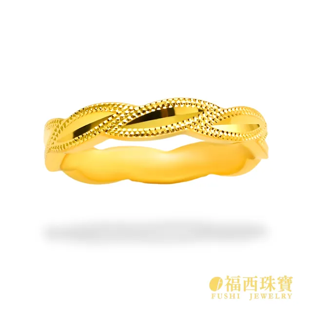 【福西珠寶】黃金戒指 #11.5 月桂花冠 固圍戒滾珠葉片桂冠造型 中性寬版 男女皆宜(金重0.60錢正負0.03錢)