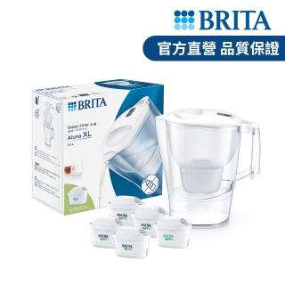 【BRITA】官方直營 愛奴娜Aluna XL濾水壺+4入去水垢濾芯(共1壺5芯)