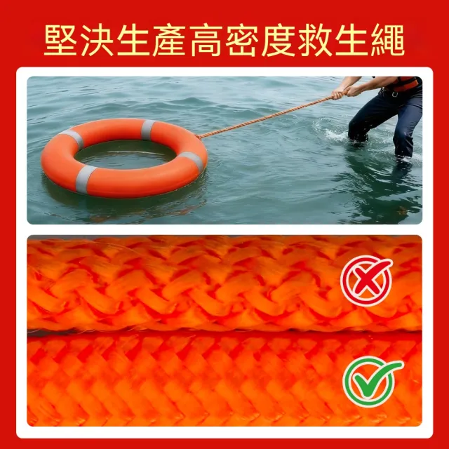【諾必行】專業高浮力救生圈 實心泡沫救生圈 耐曬抗UV不易老化 戶外水上活動安全圈 附高密度救生繩 NL
