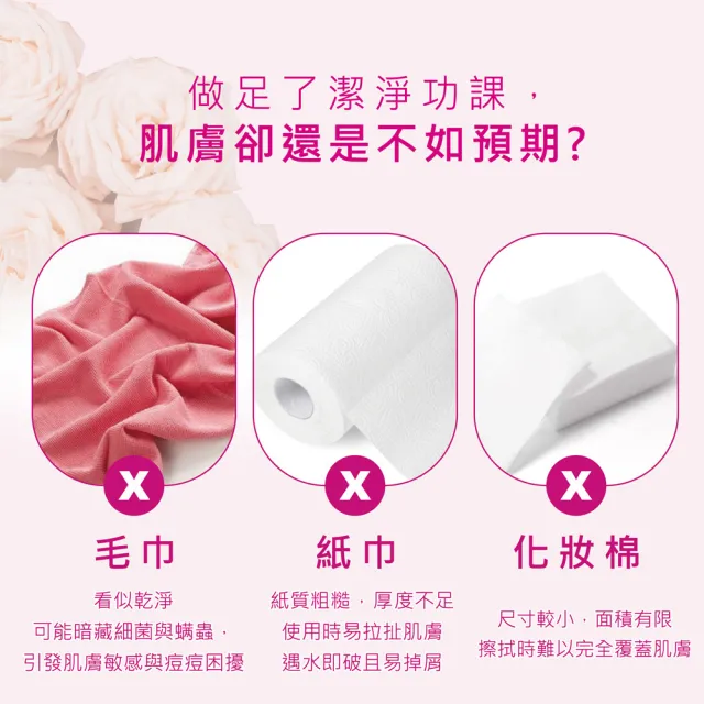 【US BABY 優生】香氛純棉洗臉巾-珍珠紋特厚型(玫瑰PLUS) 70抽x12包