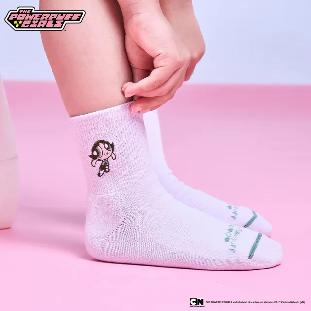 【FOOTER】飛天小女警-Girl Power 短筒童襪-(PPG015K-花花/泡泡/毛毛)