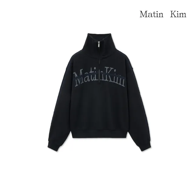 【MATIN KIM】官方旗艦 切線LOGO半拉鍊上衣女款(多款任選)
