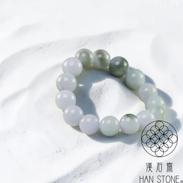 【漢石齋】天然翡翠A貨 手珠手串 淺色春帶彩種(12mm*15pcs)