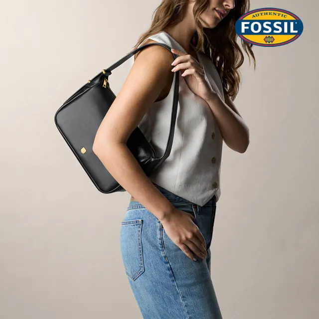 【FOSSIL】Dillon 真皮文青風肩背包 (兩色可選)