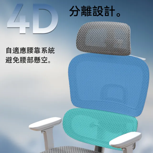 【C&D】太空艙人體工學椅PRO款(尼龍特網護臀坐墊)