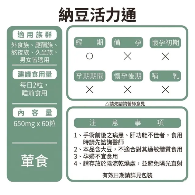 【草本之家】納豆活力通軟膠囊3入組(60粒/入)(亞麻仁油.納豆.紅麴.天麻.磷脂醯絲胺酸)