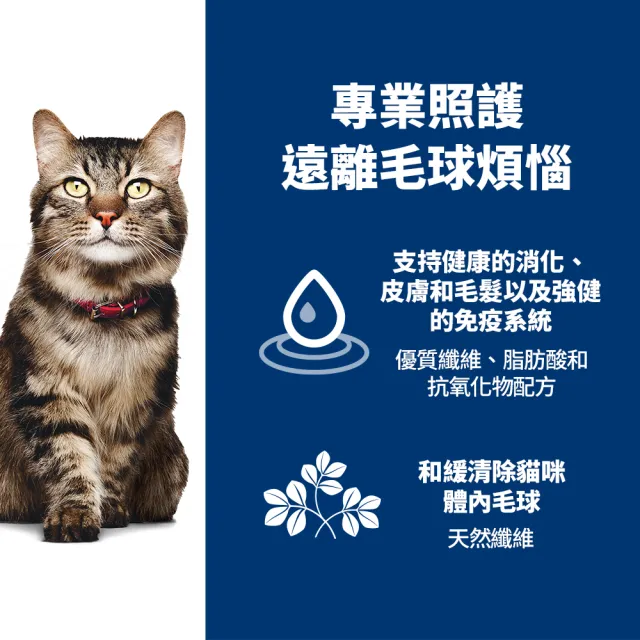 【Hills 希爾思】官方直營 毛球控制 高齡貓 雞肉 1.58公斤(貓飼料 貓糧 老貓)